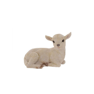 Terrastyle White Resin Lamb Garden Ornament (H)19.5Cm (W)15.2Cm