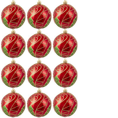 Christmas Tree World 6Cm Hand Painted Shatterproof Bauble Design 31 (12 Pack) - image 1