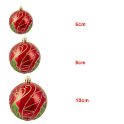 Christmas Tree World 6Cm Hand Painted Shatterproof Bauble Design 31 (12 Pack) - thumbnail 4