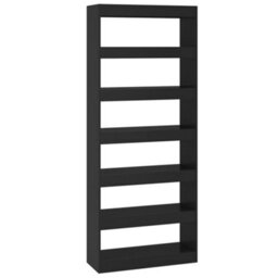 Vidaxl Book Cabinet/room Divider Black 80X30X198 Cm Engineered Wood Book Cabinets - thumbnail 1