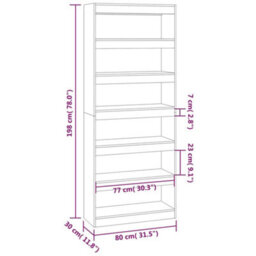 Vidaxl Book Cabinet/room Divider Black 80X30X198 Cm Engineered Wood Book Cabinets - thumbnail 3