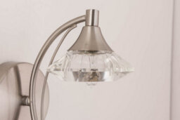 Harper Living Single Wall Light And Sconce, Satin Nickel Finish, Clear Glass Shade, G9 Bulb Cap - thumbnail 4