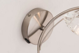 Harper Living Single Wall Light And Sconce, Satin Nickel Finish, Clear Glass Shade, G9 Bulb Cap - thumbnail 3