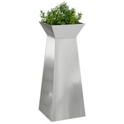 Berkfield Modern Garden Pillar Planter With Bowl 40X40X100 Cm Galvanised Steel - thumbnail 3