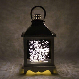 Shatchi Let It Snow White Christmas Lantern Wooden Warm Led Light Nativity Indoor Decorations - thumbnail 3