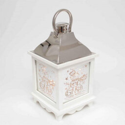 Shatchi Let It Snow White Christmas Lantern Wooden Warm Led Light Nativity Indoor Decorations - thumbnail 6