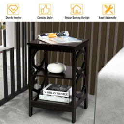 Costway Set Of 2 3-Tier Nightstand Sofa Bed Side Table Storage Display Stand With Shelf - thumbnail 9