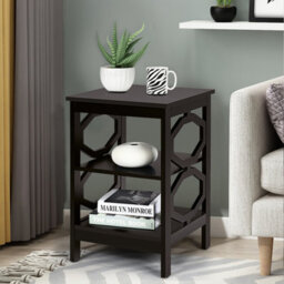 Costway Set Of 2 3-Tier Nightstand Sofa Bed Side Table Storage Display Stand With Shelf - thumbnail 4