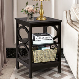 Costway Set Of 2 3-Tier Nightstand Sofa Bed Side Table Storage Display Stand With Shelf - thumbnail 5
