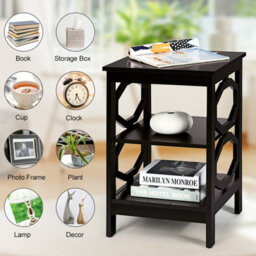 Costway Set Of 2 3-Tier Nightstand Sofa Bed Side Table Storage Display Stand With Shelf - thumbnail 7