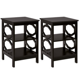 Costway Set Of 2 3-Tier Nightstand Sofa Bed Side Table Storage Display Stand With Shelf - thumbnail 1