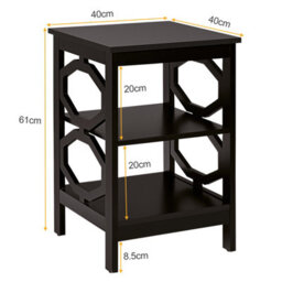 Costway Set Of 2 3-Tier Nightstand Sofa Bed Side Table Storage Display Stand With Shelf - thumbnail 2