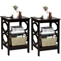 Costway Set Of 2 3-Tier Nightstand Sofa Bed Side Table Storage Display Stand With Shelf - thumbnail 3