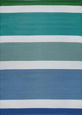 The Rugs Reversible Waterproof Outdoor Rugs Rainbow 1030 Blue - image 1