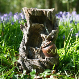 Geezy Tree Log Water Feature Outdoor Indoor Led Fountain Waterfall Garden Decor - thumbnail 3