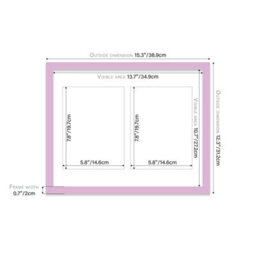 14X11 Inch 2 Opening Photo Collage Frame, Display Two 8X6 Inch Photos, Multi Aperture Family Picture Frame, Lilac - thumbnail 4
