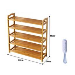 5Tiers Bamboo Shoe Rack Footwear Organiser Wooden Storage Shelves Stand Uk - thumbnail 2