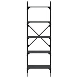 Berkfield Bookcase 5-Tier Black 56X31.5X174 Cm Engineered Wood - thumbnail 4