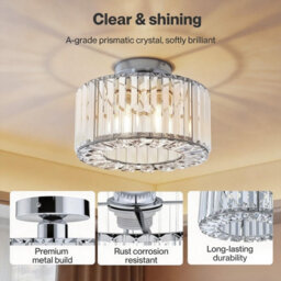Emitto Crystal Ceiling Light Chandelier Bedroom Hallway Pendant Lamp E27 - thumbnail 5
