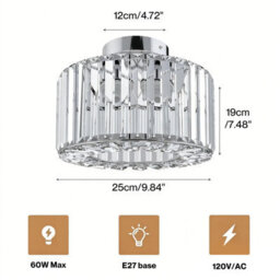 Emitto Crystal Ceiling Light Chandelier Bedroom Hallway Pendant Lamp E27 - thumbnail 6