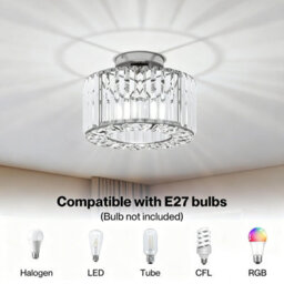 Emitto Crystal Ceiling Light Chandelier Bedroom Hallway Pendant Lamp E27 - thumbnail 7