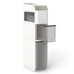Gainoom 4-Tier Bathroom Storage Cabinet White 18 Cm Narrow Floor Organizer With 2 Drawers - thumbnail 2