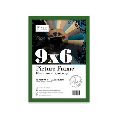 9X6 Green Picture Frame (22.9 X 15.2Cm) Poster, Photo, Artwork, Gallery Wall Or Print - image 1