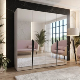 Arte Cashmere Piano Iii Hinged Wardrobe 200Cm - Soft Finish, Mirrored Depth, Effortless Harmony - thumbnail 1