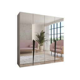 Arte Cashmere Piano Iii Hinged Wardrobe 200Cm - Soft Finish, Mirrored Depth, Effortless Harmony - thumbnail 2