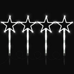 Globrite 4 Pack Star Path Light Battery Operated 60 White Led Lights Stakes Garden Lights With 8 Modes Function For Outdoor Fairy - thumbnail 2