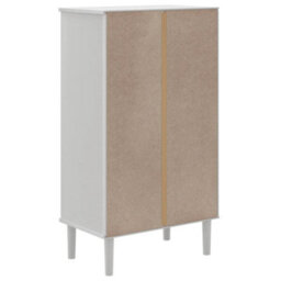 Berkfield Shoe Cabinet Senja Rattan Look White 59.5X35X107 Cm Solid Wood - thumbnail 7