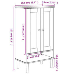 Berkfield Shoe Cabinet Senja Rattan Look White 59.5X35X107 Cm Solid Wood - thumbnail 9
