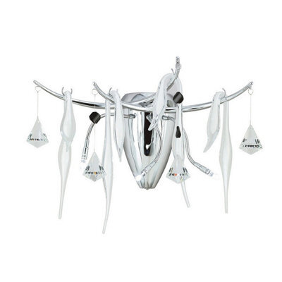 Luminosa Lighting Luminosa Cygnet Wall Lamp 3 Light G4 Polished Chrome/white Glass/crystal, Not Led/cfl Compatible - image 1