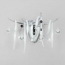 Luminosa Lighting Luminosa Cygnet Wall Lamp 3 Light G4 Polished Chrome/white Glass/crystal, Not Led/cfl Compatible - thumbnail 2