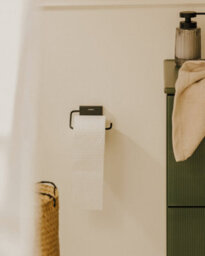 Cosmic Toilet Roll Holder, Screw-In Or Self-Adhesive, Matt Black, Anti- Corrosion, Next Collection - thumbnail 4