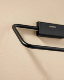 Cosmic Toilet Roll Holder, Screw-In Or Self-Adhesive, Matt Black, Anti- Corrosion, Next Collection - thumbnail 2