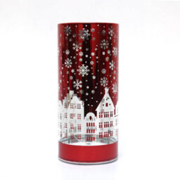 Shatchi 22Cm Christmas Decorated Vase Led Red Glass Vase / Village - thumbnail 2