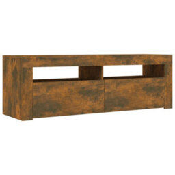 Walplus Tv Cabinet With Led Lights Smoked Oak 120X35X40 Cm - thumbnail 3