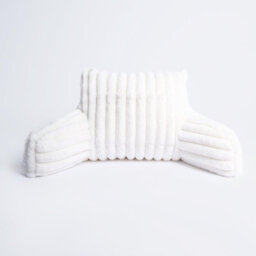 OHS Reading Cushion Faux Fur Fleece Heatable Lumbar Pillow, Cream - One Size - thumbnail 6