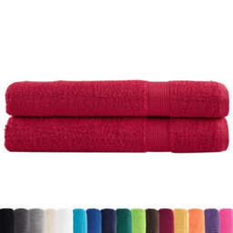 Berkfield Durable Premium Sauna Towels Solund 2 Pcs Red 80X200 Cm 600 Gsm