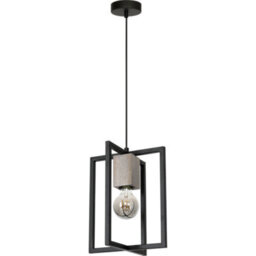 Milagro Ralph Pendant Lamp 1Xe27 Habd Made Industrial Chic Lamp With Natural Wood Giving The Look Of Stone And Rugged Metal - thumbnail 5