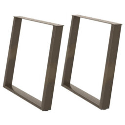 Berkfield Modern Dining Table Legs U-Shaped 2 Pcs Natural Steel 90X(72-73) Cm Steel
