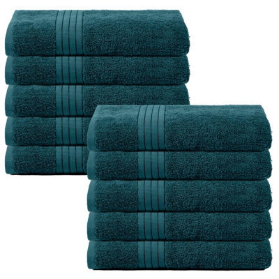 Ohs 10 Pack Of 100% Cotton Bath Sheet, 90 X 150Cm - Dark Teal - image 1