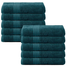 Ohs 10 Pack Of 100% Cotton Bath Sheet, 90 X 150Cm - Dark Teal
