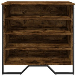 Berkfield Shoe Cabinet Smoked Oak 80X38X78 Cm Engineered Wood - thumbnail 4