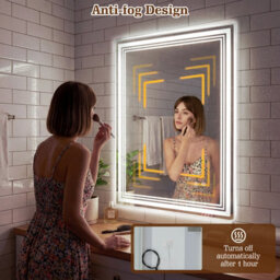 Costway 70 X 50 Cm Led Bathroom Mirror Rectangular Wall Vanity Mirror W/ Anti-Fog - thumbnail 9