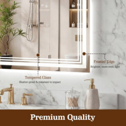 Costway 70 X 50 Cm Led Bathroom Mirror Rectangular Wall Vanity Mirror W/ Anti-Fog - thumbnail 2