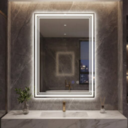 Costway 70 X 50 Cm Led Bathroom Mirror Rectangular Wall Vanity Mirror W/ Anti-Fog - thumbnail 1
