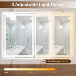 Costway 70 X 50 Cm Led Bathroom Mirror Rectangular Wall Vanity Mirror W/ Anti-Fog - thumbnail 3