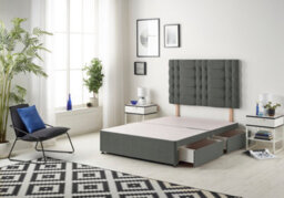 Somnior Beds Somnior Bliss Linen Grey Divan Bed Base With 2 Drawers And Headboard - Small Double